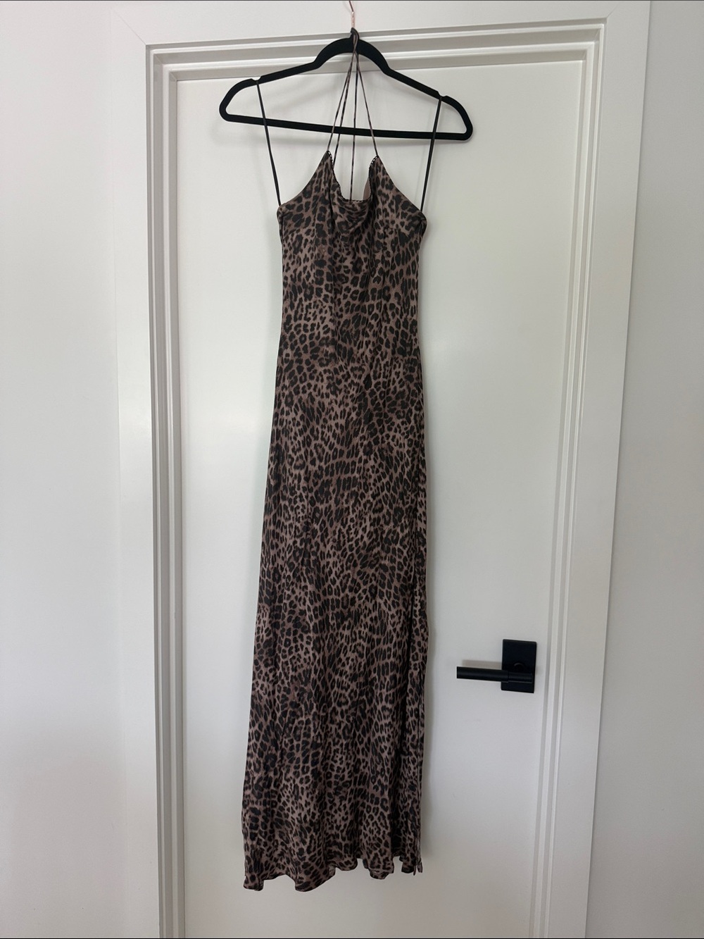 Z Supply Leopard Slip Maxi Dress - Brown/Black M